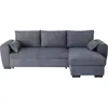 Image de Canapé D'angle Convertible Réversible Max - Méridienne Avec Coffre - Tissu Gris Foncé - L 240 X P 143 X H 85 Cm