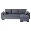 Image de Canapé d'angle convertible réversible soro - méridienne avec coffre - tissu gris foncé - l 240 x p 143 x h 85 cm
