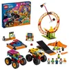 Image de LEGO® 60295 City Stuntz L’Arène de Spectacle des Cascadeurs 2 Monster Truck et Voitures Jouets Moto à Rétrofriction Cercle de