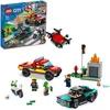 Image de LEGO 60319 City Fire Le Sauvetage Des Pompiers et La Course-Poursuite de La Police Voiture Jouet Camion de Pompiers et Moto