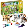 Image de LEGO® Creator 3-en-1 31137 Adorables Chiens Figurines de Teckel Carlin Caniche Enfants Dès 7 Ans