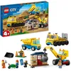 Image de LEGO® City 60391 Les Camions de Chantier et la Grue à Boule de Démolition Jouet de Engin de Construction