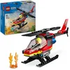 Image de LEGO® 60411 City L’Hélicoptère de Secours des Pompiers Jouet avec Minifigurines de Pilote Pompier Cadeau pour Enfants