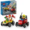 Image de LEGO City - Pack de bolides de course : camion de pizza contre camion de pompiers - 60458 en occasion ou reconditionné