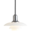 Image de LOUIS POULSEN lampe à suspension PH 2/1 (Chrome extra brillant - Verre opalin souflé et métal)