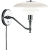 Image de LOUIS POULSEN lampe murale applique PH 3/2 (Chrome brillant - Verre opalin souflé et métal)