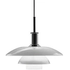 Image de LOUIS POULSEN lampe à suspension PH 4 1/2 - 4 GLASS (Blanc brillant / Chromé brillant - verre / aluminium)