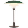 Image de LOUIS POULSEN lampe de table PH 3 1/2 - 2 1/2 (Vert - Verre opalin souflé et métal)