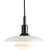 Image de LOUIS POULSEN lampe à suspension PH 3/2 (Noir métallique - Verre opalin souflé et métal)
