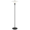 Image de LOUIS POULSEN lampadaire PH 3 1/2 - 2 1/2 (Noir métallique - Verre opalin et acier)
