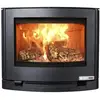 Image de Poele a bois suspendu aduro 15-3 6 kw noir avec grande vitre courbe 50554