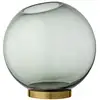 Image de Vase globe verre et laiton large diam 21 cm