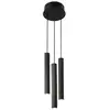 Image de Suspension rond surface striée, vico 3-rondel en métal noir, ip20, nordlux 2412123003