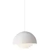 Image de Herstal motown - luminaire suspendu à 1 ampoule en forme de dôme, chrome, blanc, e27