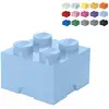 Image de Conteneur carré empilable lego brick 4 boutons - bleu ciel