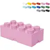 Image de Boîte de rangement empilable avec couvercle lego storage brick 8 tenons - rose