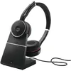Image de Jabra Evolve 75 MS Stereo - Micro-casque - sur-oreille - Bluetooth - sans fil - Suppresseur de bruit actif - USB - avec support de chargement en occasion ou reconditionné