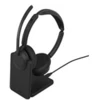 Image de Jabra Evolve3 45 MS Stereo - micro-casque - USB-A via adaptateur Bluetooth, USB-C - Microsoft Teams Certified - Zoom Certified - avec support de chargement