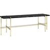 Image de GUBI table basse structure laiton TS CONSOLE 120 x 30 x H 40 cm (Noir Marquina - Marbre et métal)