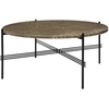 Image de GUBI table basse ronde structure noire TS Ø 80 x 35 cm (Marron Emperador - Marbre et métal)