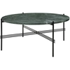 Image de GUBI table basse ronde structure noire TS Ø 80 x 35 cm (Vert Guatemala - Marbre et métal)