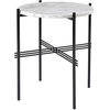 Image de GUBI table basse ronde structure noire TS Ø 40 x 51 cm (Blanc Carrara - Marbre et métal)