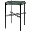 Image de GUBI table basse ronde structure noire TS Ø 40 x 51 cm (Vert Guatemala - Marbre et métal)