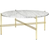 Image de GUBI table basse ronde structure laiton TS Ø 80 x 35 cm (Blanc Carrara - Marbre et métal)