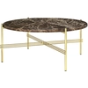 Image de GUBI table basse ronde structure laiton TS Ø 80 x 35 cm (Marron Emperador - Marbre et métal)