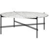 Image de GUBI table basse ronde structure noire TS Ø 105 x 40 cm (Blanc Carrara - Marbre et métal)