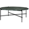 Image de GUBI table basse ronde structure noire TS Ø 105 x 40 cm (Vert Guatemala - Marbre et métal)