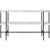 Image de GUBI table basse structure noire TS CONSOLE 120 x 30 x H 72 cm (Blanc Carrara - Marbre et métal)