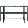 Image de GUBI table basse structure noire TS CONSOLE 120 x 30 x H 72 cm (Vert Guatemala - Marbre et métal)