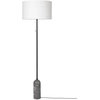 Image de GUBI lampadaire GRAVITY (Gris - Marbre et Tissu blanc)