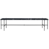 Image de GUBI table basse structure noire TS CONSOLE 180 x 40 x H 40 cm (Noir Marquina - Marbre et métal)