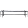 Image de GUBI table basse structure noire TS CONSOLE 180 x 40 x H 40 cm (Gris Emperador - Marbre et métal)