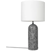 Image de GUBI lampadaire GRAVITY XL LOW (Gris - Marbre et Tissu blanc)