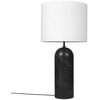 Image de GUBI lampadaire GRAVITY XL LOW (Noir - Marbre et Tissu blanc)
