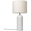 Image de GUBI lampadaire GRAVITY XL LOW (Blanc - Marbre et Tissu Canvas)
