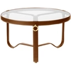 Image de GUBI table basse ADNET TABLE Ø 70 cm (Tan - Verre et cuir)
