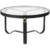Image de GUBI table basse ADNET TABLE Ø 70 cm (Black - Verre et cuir)