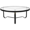 Image de GUBI table basse ADNET TABLE Ø 100 cm (Black - Verre et cuir)