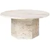 Image de GUBI table basse EPIC COFFEE TABLE Ø 80 cm (Neutral White - Travertin)