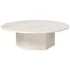 Image de GUBI table basse EPIC COFFEE TABLE Ø 110 cm (Neutral White - Travertin)