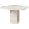 Image de GUBI table ronde EPIC DINING TABLE Ø 130 cm (Neutral White - Travertin)