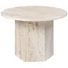 Image de GUBI table basse EPIC COFFEE TABLE Ø 60 cm (Neutral White - Travertin)