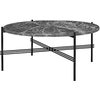 Image de GUBI table basse ronde structure noire TS Ø 80 x 35 cm (Gris Emperador - Marbre et métal)
