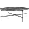 Image de GUBI table basse ronde structure noire TS Ø 105 x 40 cm (Gris Emperador - Marbre et métal)