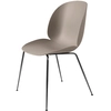 Image de GUBI set de 4 chaises BEETLE DINING CHAIR base chrome noir (New beige - polypropylène et acier)