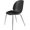 Image de GUBI set de 4 chaises BEETLE DINING CHAIR base chrome noir (Black - polypropylène et acier)
